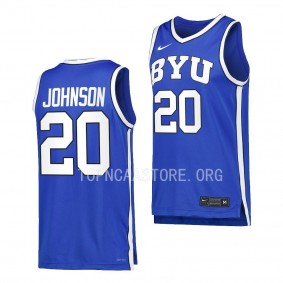 BYU Cougars Spencer Johnson Royal Replica Jersey College Basketball