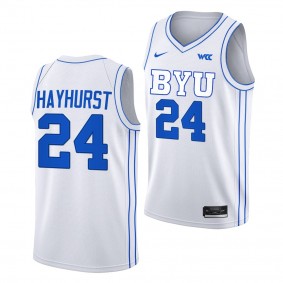 2022-23 BYU Cougars Tanner Hayhurst White Jersey College Basketball